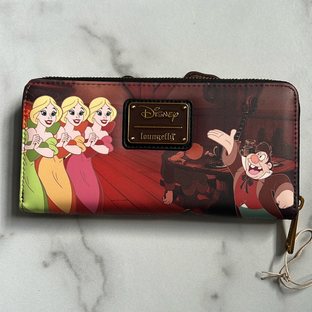 NWT Disney Loungefly Villains Beauty and The Beast Gaston Zip Wallet